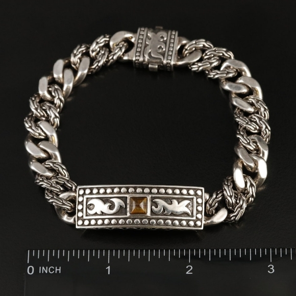 John Hardy Dayak Batu Link Tiger's Eye Bracelet Sterling- Unisex Sz 8.5" - Picture 2 of 4